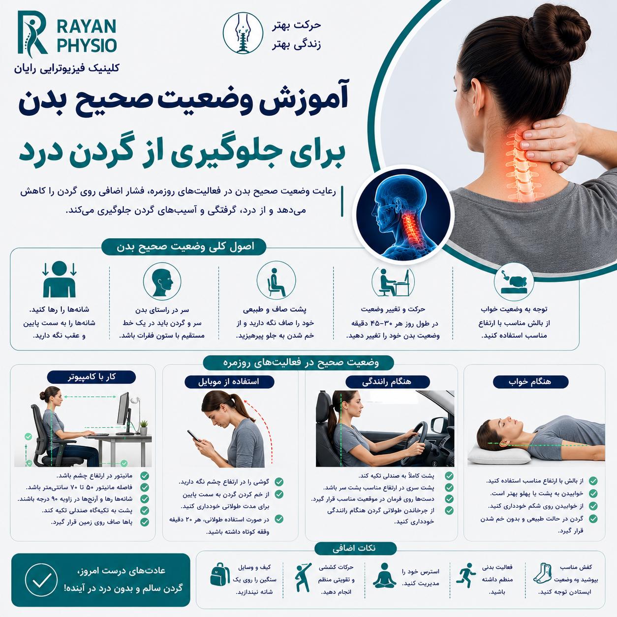 درمان گردن درد با فیزیوتراپی؛ روش‌های مؤثر